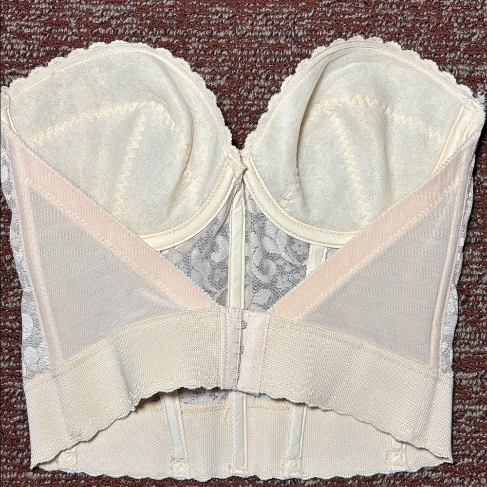 Carnival vintage nude lace bustier bra delicate floral lace low back bra 34C